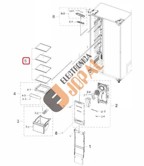Estante Cristal Congelador Samsung - Imagen 2