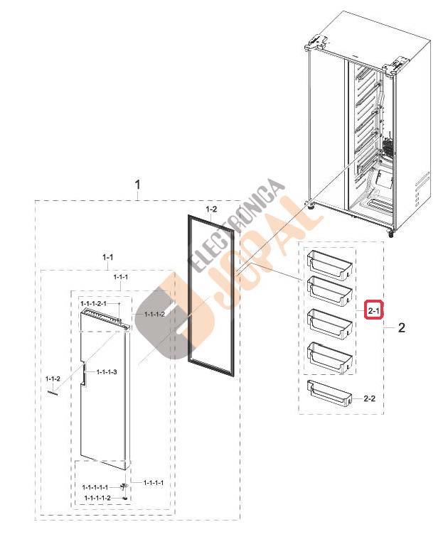 Estante Puerta Frigor fico Repuesto Original Samsung Electr nica Jopal