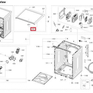 Tapa Samsung DC97-23996H para lavadora WD11DG5B15BEEC